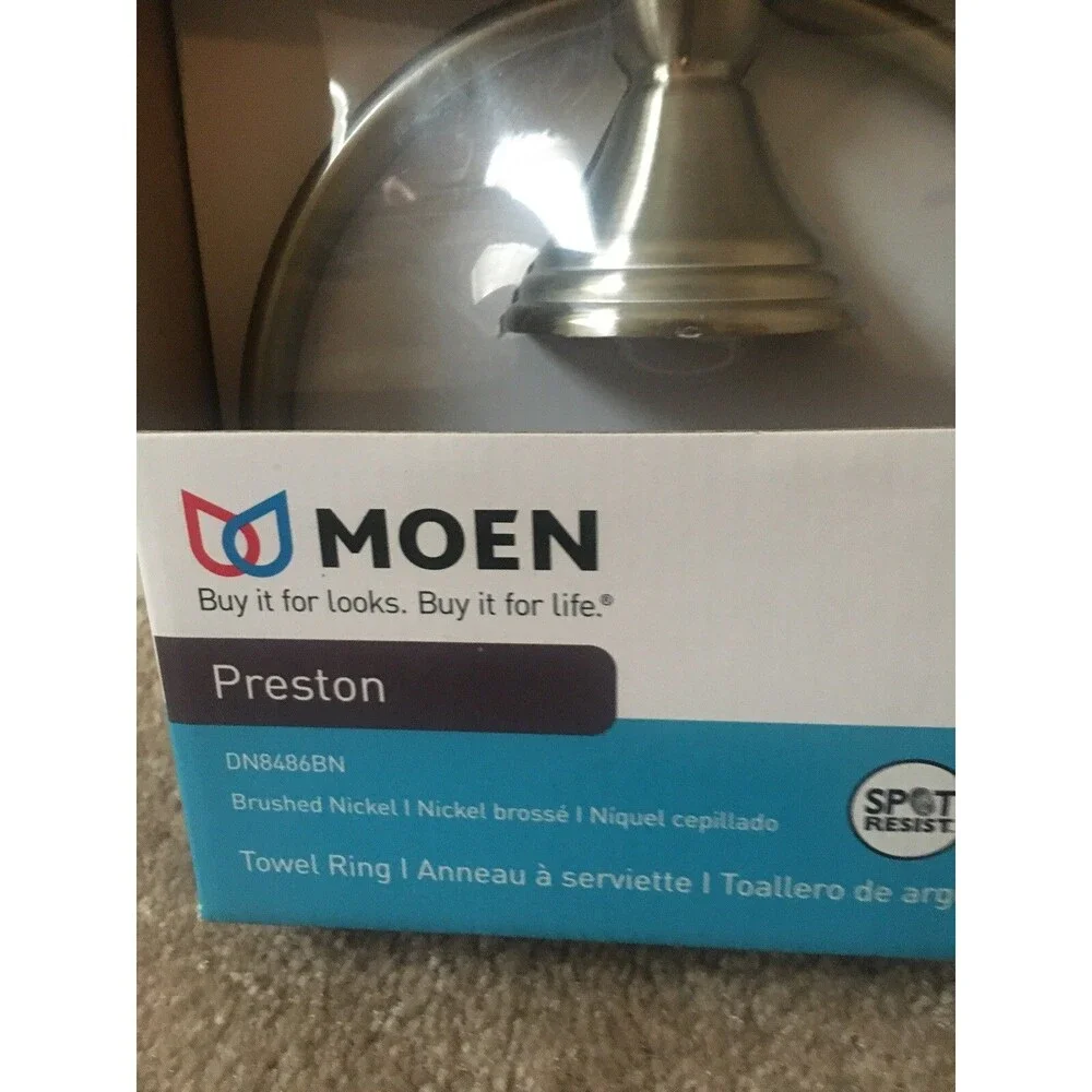 Moen Preston Towel Ring Holder Brushed Nickel Spot Resistant